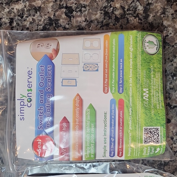 Simply conserve lot of 2 switch and outlet insulating sealers new in package - Picture 4 of 6